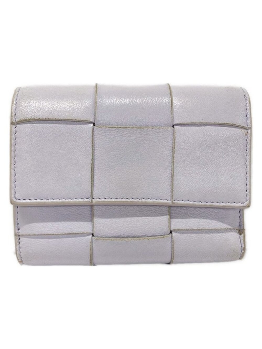 Bottega Veneta Trifold Wallet Cassette Light Purple Leather